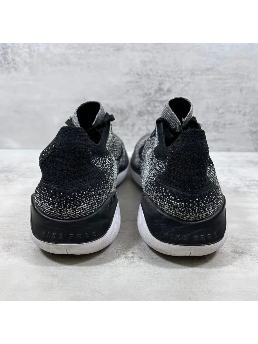 Nike Free RN Flyknit 2018 Running Shoes - Men's Size 9.5 - Oreo Black White